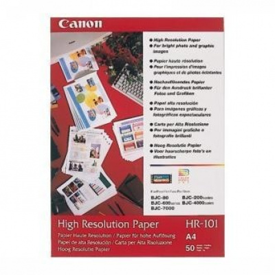 Canon High Resolution Paper HR-101 1033A002, 106 g/m2, A4, 50pz, appositamente levigato, bianco, carta fotografica