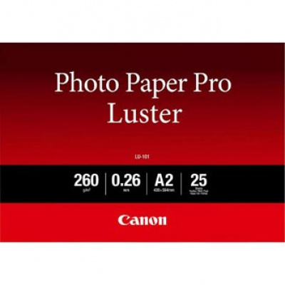 Canon Photo Paper Luster LU-101 6211B026, 16.54x23.39", A2, 25pz, lucido, bianco, carta fotografica