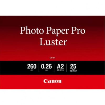 Canon LU-101 Photo Paper Luster, carta fotografica, lucido, bianco, A2, 16.54x23.39", 25 pz 6211B026