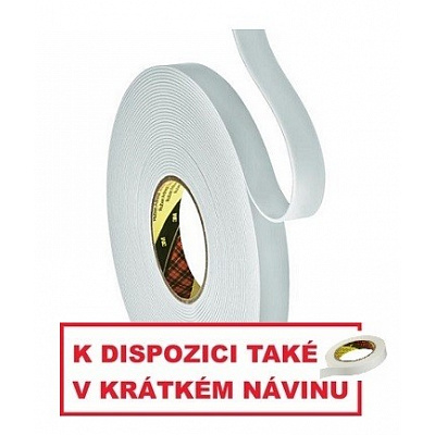 3M 9515W Montážní pěnová oboustranná páska, bílá 6 mm x 33 m