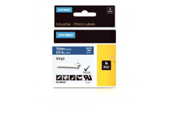 Dymo 1805417 Rhino, 19mm x 5,5m, testo bianco/sfondo blu, nastro originale