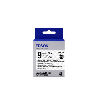 Epson LabelWorks LK-3TBW C53S653006 9mm x 9m, testo nera / nastro trasparente, fortemente adesivo, nastro originale