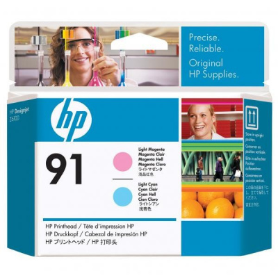 HP C9462A, HP 91, light cyan/light magenta, HP DesignJet Z6100 testina di stampa originale 