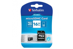 Verbatim paměťová karta Micro Secure Digital Card Premium, 16GB, micro SDHC, 44082, UHS-I U1 (Class 10), s adattatoreem