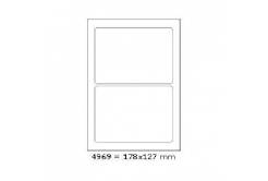 Etichette autoadesive 178 x 127 mm, 2 etichette, A4, 100 fogli