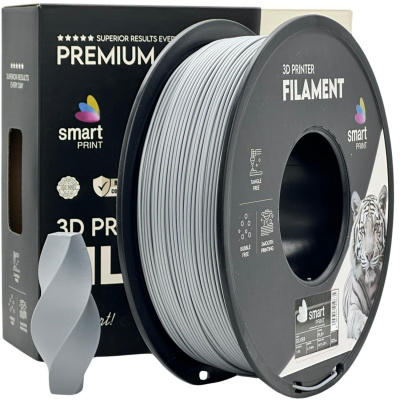 Smart Print FG-S49-E1, 3D filamento, PLA+, 1,75mm, 1000g, Argento (Silver)
