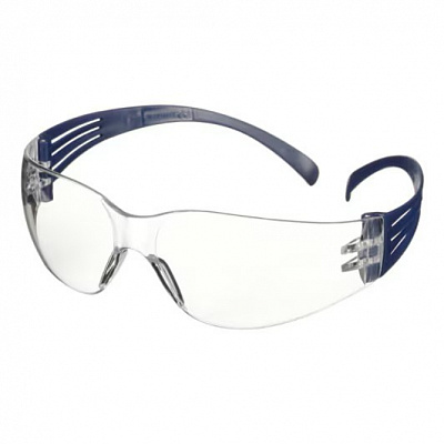3M SecureFit 100 Occhiali protettivi, montatura blu, AS, lente trasparente, (SF101AF-BLU-EU)