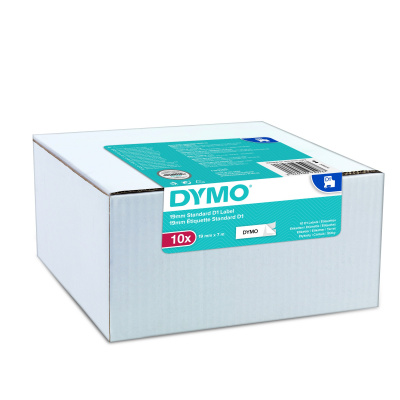 Dymo D1 45803, 2093098, 19mm x 7m, testo nera/sfondo bianco, nastri originali, 10pz