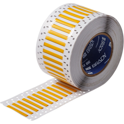 Brady LSZH-187-2-YL-2 / 141228, etichette, THT Low Smoke Halogen Free Permasleeve Wire Marking Sleeves, 25.40 mm x 8.50 mm
