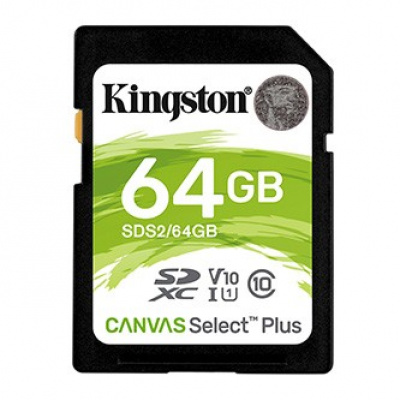 Kingston scheda di memoria Canvas Select Plus, 64GB, SDXC, SDC2/64GB, UHS-I U3 (Class 10), A1