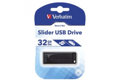 Verbatim 98697 Slider, Chiavetta USB, USB A 2.0, 32GB, con connettore estraibile, nero